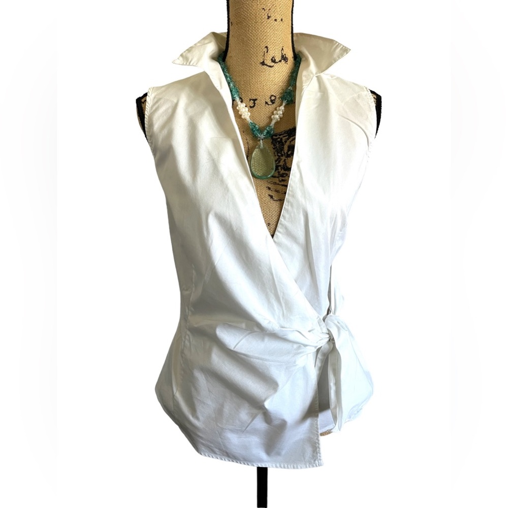 New York and Company sexy asymmetric white top